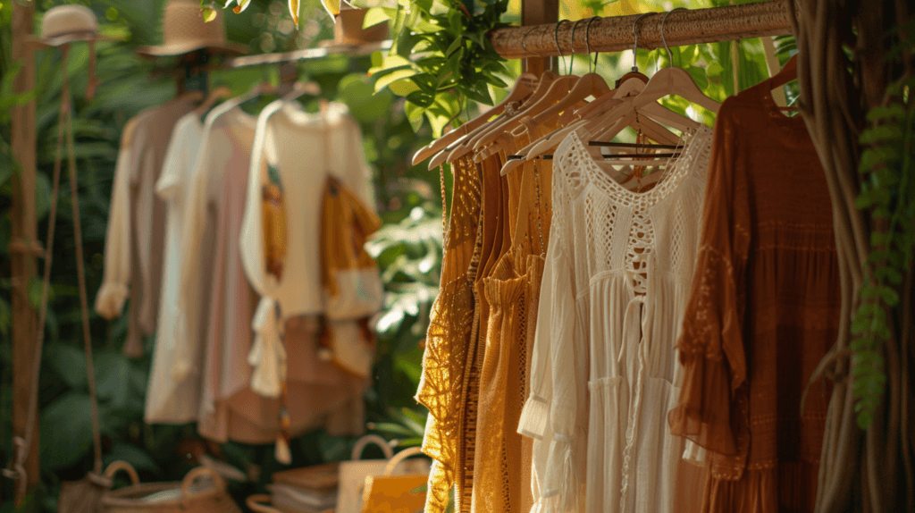 Eco-friendly boho fashion in a natural environment