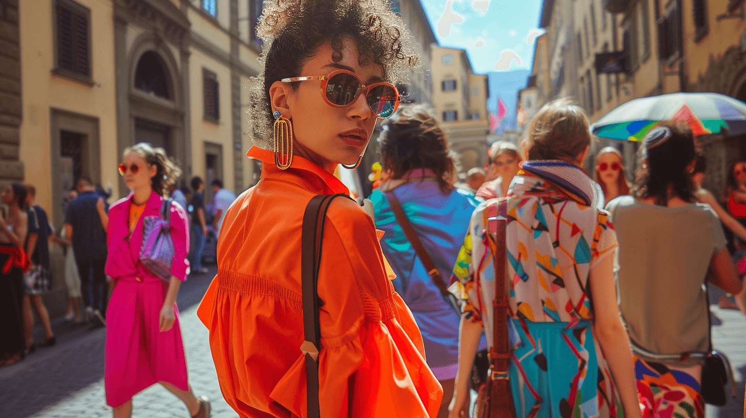 Fashionable individuals in Florence during Pitti Immagine